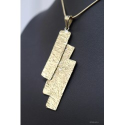 Collier et pendentif martelé en laiton