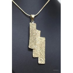 Collier et pendentif martelé en laiton