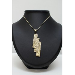 Collier et pendentif martelé en laiton