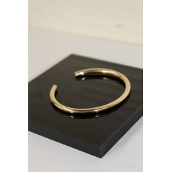 Bracelet jonc en laiton 4mm 17 cm - Diamètre intérieur 5,2 cm