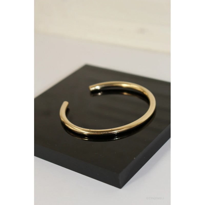 Bracelet jonc en laiton 4mm 17 cm - Diamètre intérieur 5,2 cm