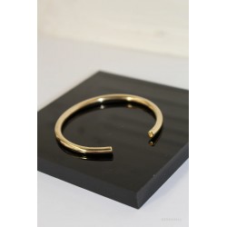 Bracelet jonc en laiton 4mm 17 cm - Diamètre intérieur 5,2 cm