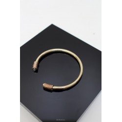 Bracelet jonc  avec fil enroulé en laiton- 4mm Diamètre 4,5 cm (Petit poignet/enfant)