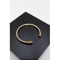 Bracelet jonc  avec fil enroulé en laiton- 4mm Diamètre 4,5 cm (Petit poignet/enfant)