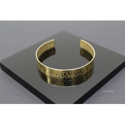 Bracelet jonc gravé  en laiton- 10mm -Diamètre 6 cm