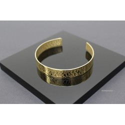 Bracelet jonc gravé  en laiton- 10mm -Diamètre 6 cm